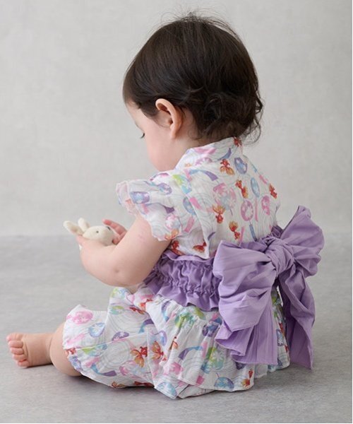 petit main(プティマイン)の「【WEB限定/リンク】girls babyアソート甚平(浴衣・キッズ・ピンク/アイボリー・80cm/70cm)」の5枚目の写真