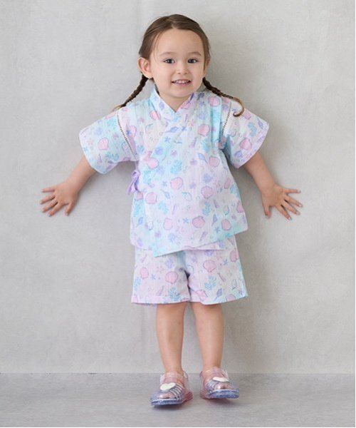 petit main(プティマイン)の「【WEB限定/リンク】girls babyアソート甚平(浴衣・キッズ・ピンク/アイボリー・80cm/70cm)」の6枚目の写真