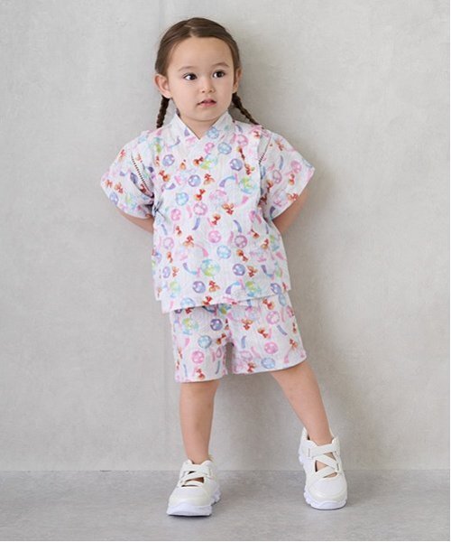 petit main(プティマイン)の「【WEB限定/リンク】girls babyアソート甚平(浴衣・キッズ・ピンク/アイボリー・80cm/70cm)」の7枚目の写真