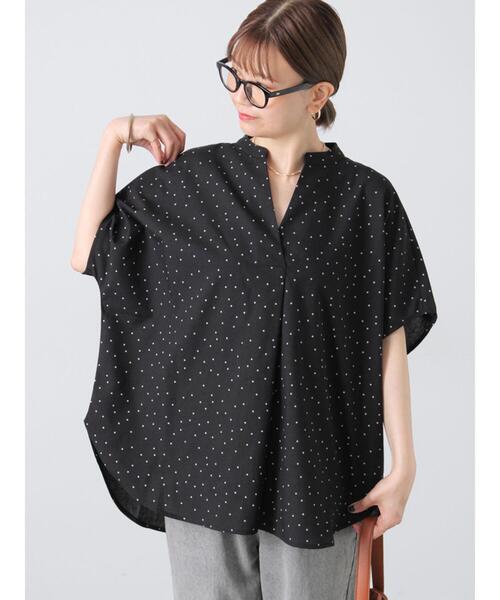 Lugnoncure（ルノンキュール）の「【イージーケア】ドルマンスキッパーブラウス（シャツ/ブラウス・レディース・ブラック/ホワイト/オフホワイト/キナリ・F）」の2枚目の写真