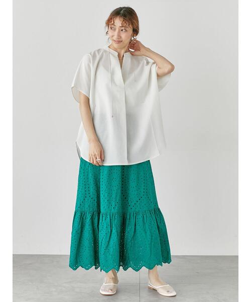 Lugnoncure（ルノンキュール）の「【イージーケア】ドルマンスキッパーブラウス（シャツ/ブラウス・レディース・ブラック/ホワイト/オフホワイト/キナリ・F）」の8枚目の写真