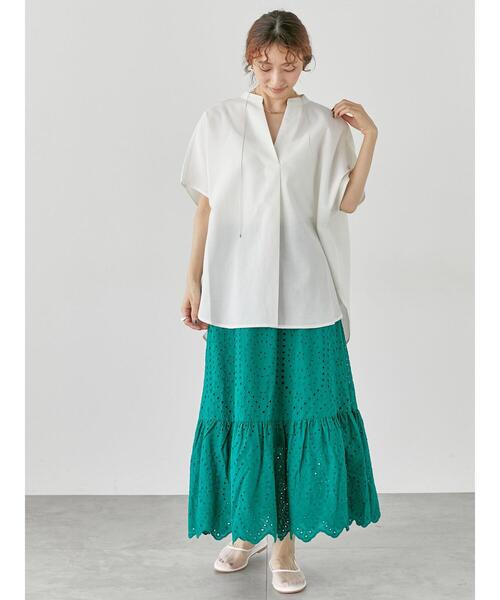 Lugnoncure（ルノンキュール）の「【イージーケア】ドルマンスキッパーブラウス（シャツ/ブラウス・レディース・ブラック/ホワイト/オフホワイト/キナリ・F）」の9枚目の写真