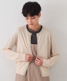 OPAQUE.CLIP（オペークドットクリップ）の「配色ラメニットカーディガン/アンサンブル対応【洗濯機洗い可/抗ピル】（カーディガン/ボレロ）」