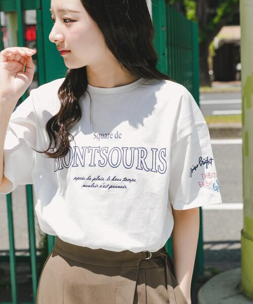 ITEMS URBANRESEARCH(アイテムズ アーバンリサーチ)の「ロゴ刺繍半袖Tシャツ(Tシャツ/カットソー・レディース・ホワイト/モカ/チャコールグレー・FREE)」の5枚目の写真