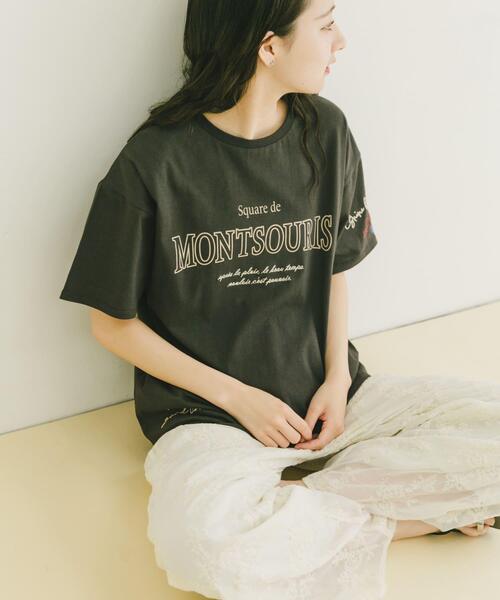 ITEMS URBANRESEARCH(アイテムズ アーバンリサーチ)の「ロゴ刺繍半袖Tシャツ(Tシャツ/カットソー・レディース・ホワイト/モカ/チャコールグレー・FREE)」の10枚目の写真
