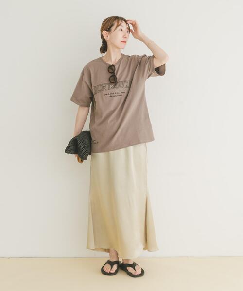 ITEMS URBANRESEARCH(アイテムズ アーバンリサーチ)の「ロゴ刺繍半袖Tシャツ(Tシャツ/カットソー・レディース・ホワイト/モカ/チャコールグレー・FREE)」の20枚目の写真