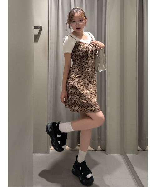 LEOPARD SHORT CAMI OP レオパード ショート キャミワンピース
