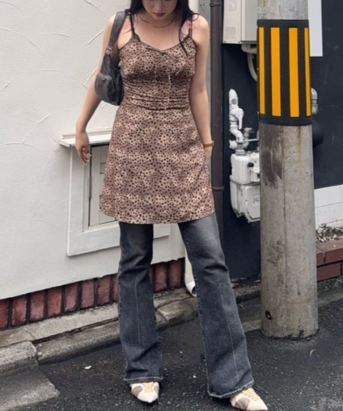 SLY(スライ)の「LEOPARD SHORT CAMI OP レオパード ショート キャミワンピース(ワンピース・レディース・ブラウン系その他2/ブラック系その他2・FREE)」の22枚目の写真