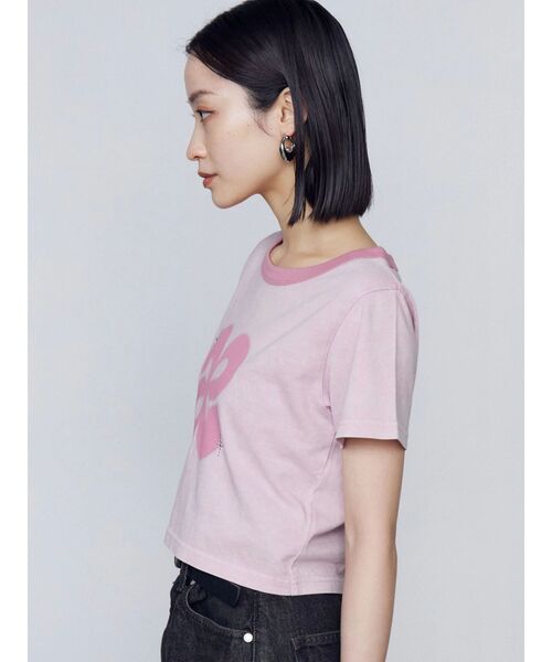EMODA（エモダ）の「スタッズロゴTシャツ（Tシャツ/カットソー・レディース・ピンク/グレー/アイボリー・FREE）」の8枚目の写真