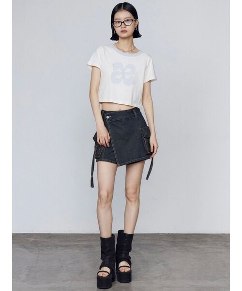 EMODA（エモダ）の「スタッズロゴTシャツ（Tシャツ/カットソー・レディース・ピンク/グレー/アイボリー・FREE）」の12枚目の写真