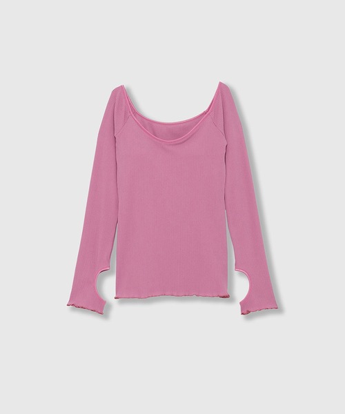 THINGS THAT MATTER(シングス ザット マター)の「SKIN BREATHING OFF SHOULDER TOPS / スキンブリージングオフショルダートップス(Tシャツ/カットソー・レディース・ベージュ/ホワイト/ピンク/ブラック・FREE)」の10枚目の写真