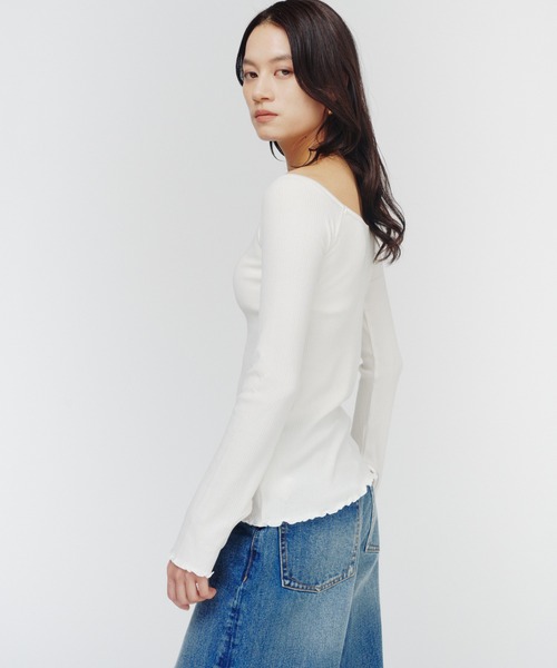 THINGS THAT MATTER(シングス ザット マター)の「SKIN BREATHING OFF SHOULDER TOPS / スキンブリージングオフショルダートップス(Tシャツ/カットソー・レディース・ベージュ/ホワイト/ピンク/ブラック・FREE)」の11枚目の写真