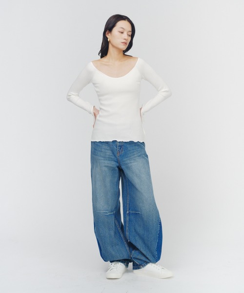 THINGS THAT MATTER(シングス ザット マター)の「SKIN BREATHING OFF SHOULDER TOPS / スキンブリージングオフショルダートップス(Tシャツ/カットソー・レディース・ベージュ/ホワイト/ピンク/ブラック・FREE)」の14枚目の写真