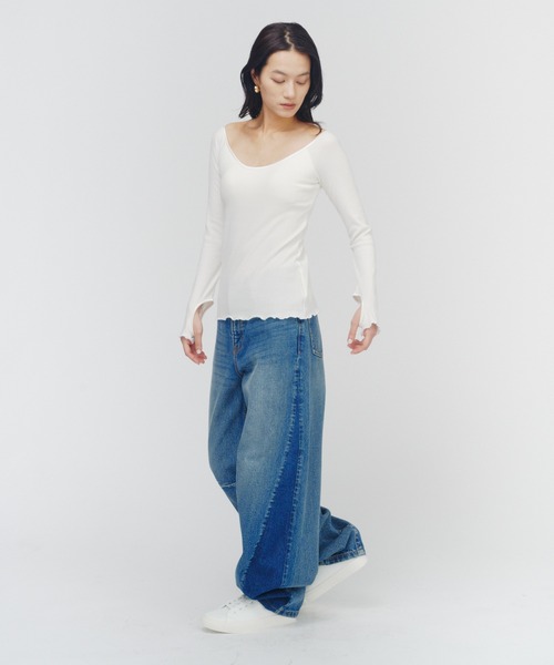 THINGS THAT MATTER(シングス ザット マター)の「SKIN BREATHING OFF SHOULDER TOPS / スキンブリージングオフショルダートップス(Tシャツ/カットソー・レディース・ベージュ/ホワイト/ピンク/ブラック・FREE)」の15枚目の写真