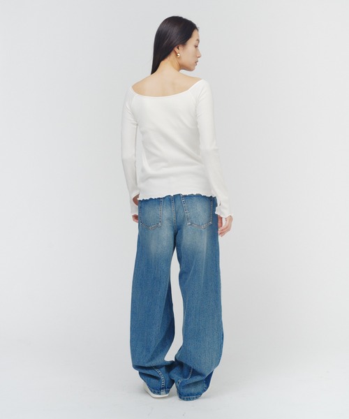 THINGS THAT MATTER(シングス ザット マター)の「SKIN BREATHING OFF SHOULDER TOPS / スキンブリージングオフショルダートップス(Tシャツ/カットソー・レディース・ベージュ/ホワイト/ピンク/ブラック・FREE)」の16枚目の写真