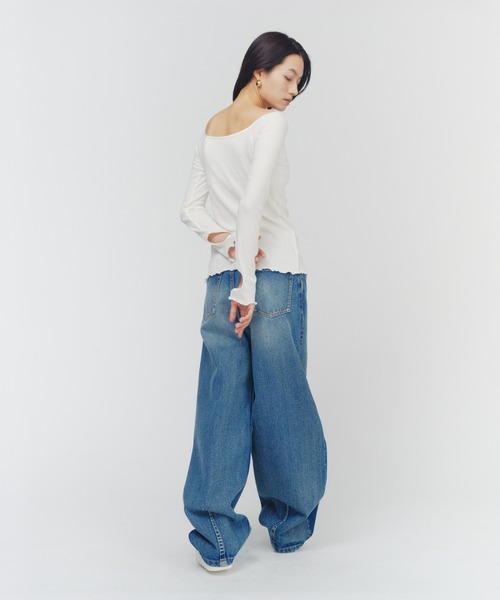 THINGS THAT MATTER(シングス ザット マター)の「SKIN BREATHING OFF SHOULDER TOPS / スキンブリージングオフショルダートップス(Tシャツ/カットソー・レディース・ベージュ/ホワイト/ピンク/ブラック・FREE)」の17枚目の写真