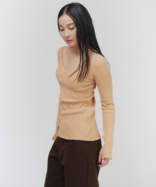 THINGS THAT MATTER(シングス ザット マター)の「SKIN BREATHING OFF SHOULDER TOPS / スキンブリージングオフショルダートップス(Tシャツ/カットソー・レディース・ベージュ/ホワイト/ピンク/ブラック・FREE)」の20枚目の写真