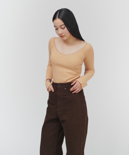 THINGS THAT MATTER(シングス ザット マター)の「SKIN BREATHING OFF SHOULDER TOPS / スキンブリージングオフショルダートップス(Tシャツ/カットソー・レディース・ベージュ/ホワイト/ピンク/ブラック・FREE)」の22枚目の写真