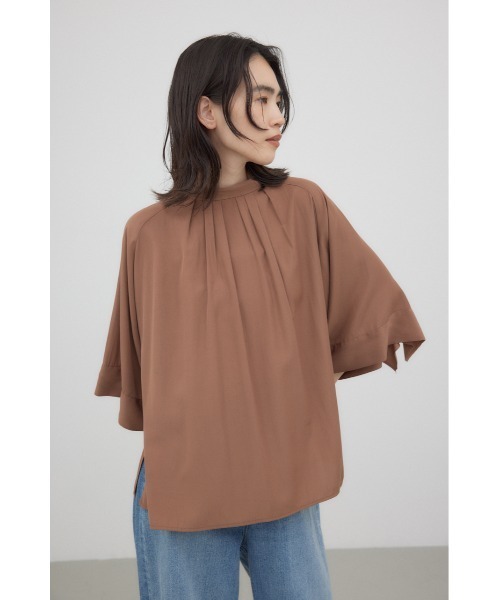 crie conforto(クリーコンフォルト)の「前後2WAYラッフルテントシャツ(シャツ/ブラウス・レディース・ホワイト/ネイビー/モカ・FREE)」の4枚目の写真
