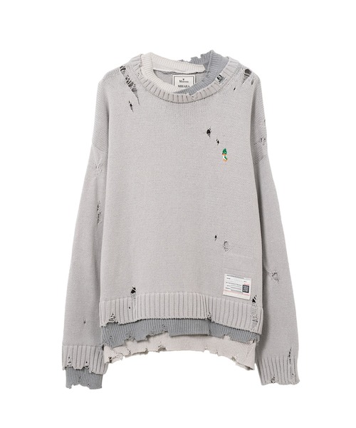 Maison MIHARA YASUHIRO(メゾンミハラヤスヒロ)の「Triple Layered Knit Sweater(ニット/セーター・メンズ・ブラック/グレー・46/44)」の1枚目の写真