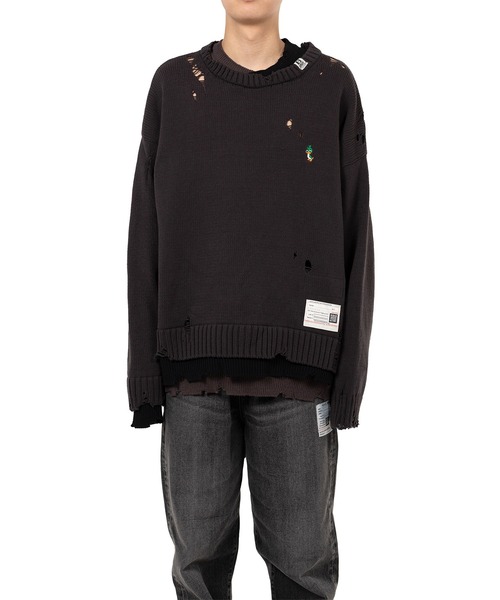 Maison MIHARA YASUHIRO(メゾンミハラヤスヒロ)の「Triple Layered Knit Sweater(ニット/セーター・メンズ・ブラック/グレー・46/44)」の4枚目の写真