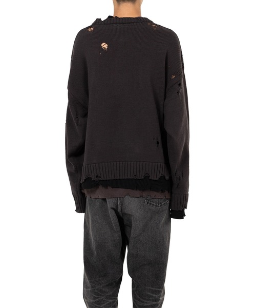 Maison MIHARA YASUHIRO(メゾンミハラヤスヒロ)の「Triple Layered Knit Sweater(ニット/セーター・メンズ・ブラック/グレー・46/44)」の6枚目の写真