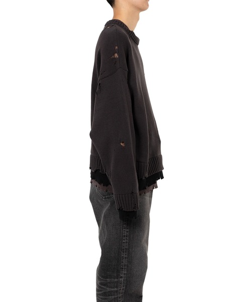Maison MIHARA YASUHIRO(メゾンミハラヤスヒロ)の「Triple Layered Knit Sweater(ニット/セーター・メンズ・ブラック/グレー・46/44)」の7枚目の写真
