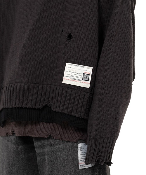 Maison MIHARA YASUHIRO(メゾンミハラヤスヒロ)の「Triple Layered Knit Sweater(ニット/セーター・メンズ・ブラック/グレー・46/44)」の9枚目の写真