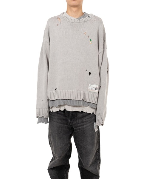 Maison MIHARA YASUHIRO(メゾンミハラヤスヒロ)の「Triple Layered Knit Sweater(ニット/セーター・メンズ・ブラック/グレー・46/44)」の11枚目の写真