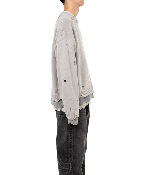 Maison MIHARA YASUHIRO(メゾンミハラヤスヒロ)の「Triple Layered Knit Sweater(ニット/セーター・メンズ・ブラック/グレー・46/44)」の13枚目の写真