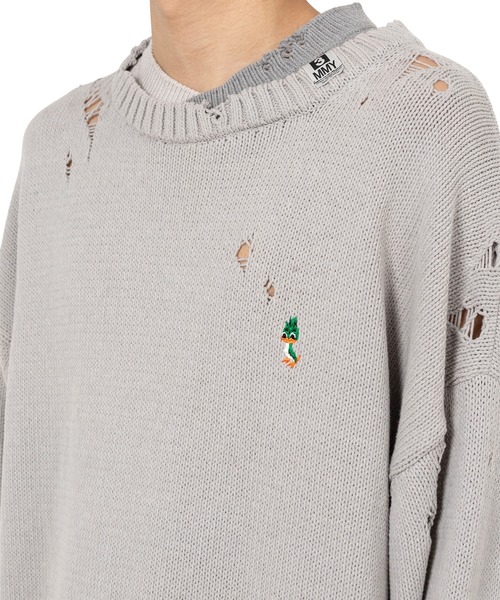 Maison MIHARA YASUHIRO(メゾンミハラヤスヒロ)の「Triple Layered Knit Sweater(ニット/セーター・メンズ・ブラック/グレー・46/44)」の14枚目の写真
