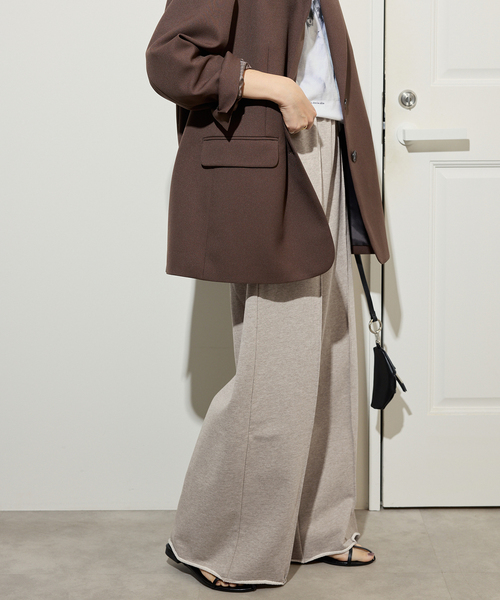 SLOBE IENA(スローブイエナ)の「《追加》裏毛ワイドパンツ(スウェットパンツ・レディース・グレー/ベージュ・36/38)」の18枚目の写真