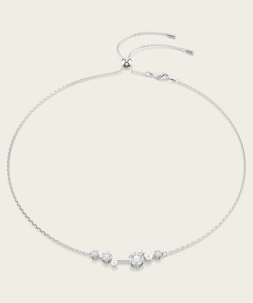 SWAROVSKI(スワロフスキー)の「【公式】【スワロフスキー】Constella ネックレス, クリスタル・パール, ラウンドカット, ホワイト, ロジウム・プレーティング(ネックレス・レディース・ホワイト・ONESIZE)」の1枚目の写真