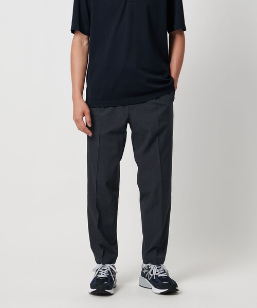 未使用⭐︎UNITED ARROWS 現行品 スラブ ノーカラー パンツスーツ ドットエア プリント キャロットパンツ UA COZY ‐ウォッシャブル