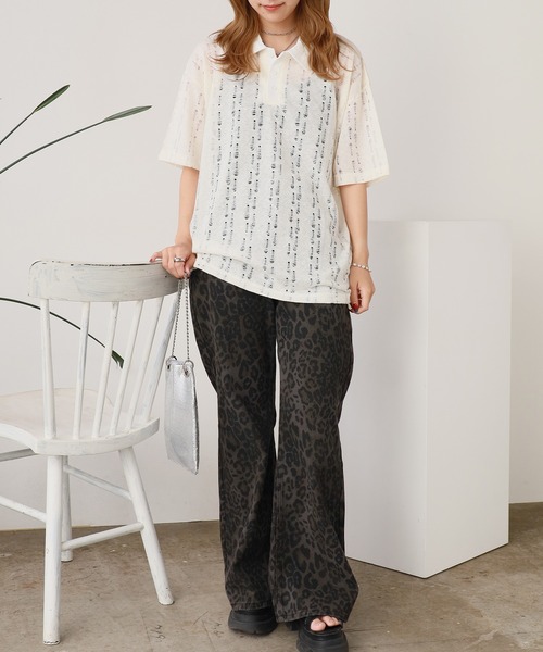 ROOPTOKYO(ループトウキョウ)の「シアー半袖ポロシャツ(Tシャツ/カットソー・メンズ・ダークグレー/アイボリー/ブラック・L/M)」の18枚目の写真