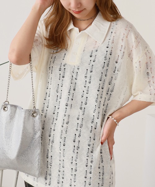 ROOPTOKYO(ループトウキョウ)の「シアー半袖ポロシャツ(Tシャツ/カットソー・メンズ・ダークグレー/アイボリー/ブラック・L/M)」の17枚目の写真