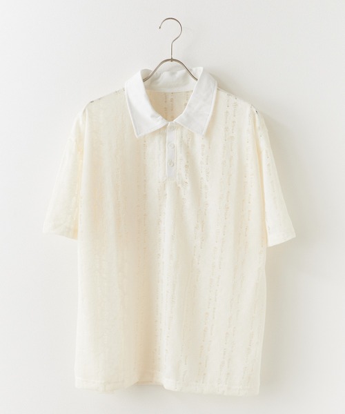 ROOPTOKYO(ループトウキョウ)の「シアー半袖ポロシャツ(Tシャツ/カットソー・メンズ・ダークグレー/アイボリー/ブラック・L/M)」の14枚目の写真