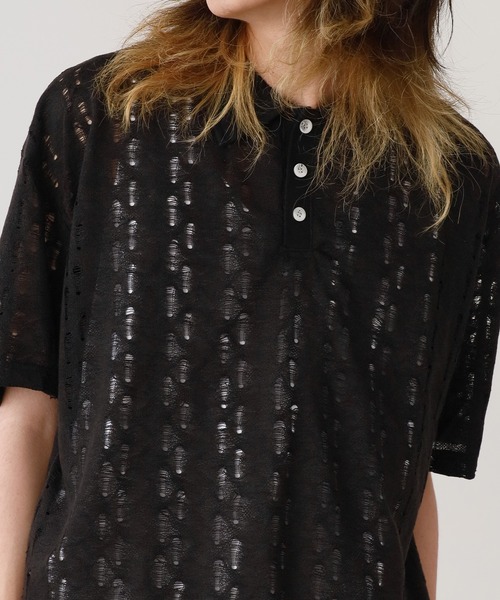 ROOPTOKYO(ループトウキョウ)の「シアー半袖ポロシャツ(Tシャツ/カットソー・メンズ・ダークグレー/アイボリー/ブラック・L/M)」の21枚目の写真