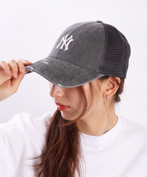 MLB KOREA ドジャースキャップ 韓国 MLB KOREA LAキャップ ドジャース 黒×ピンクゴールド 刺繍