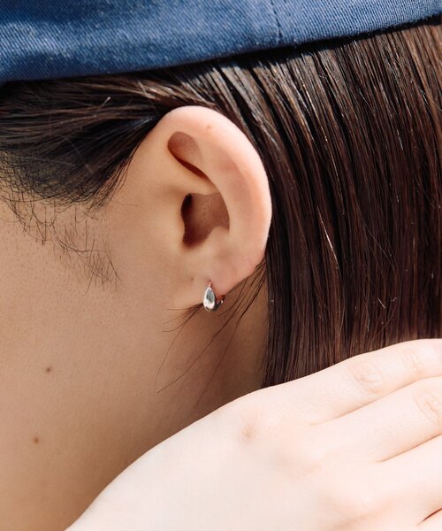 ear PAPILLONNER イアパピヨネ CZ ピアス シルバー WEB＆一部店舗限定/スターリングシルバー使用》小粒パールピアス