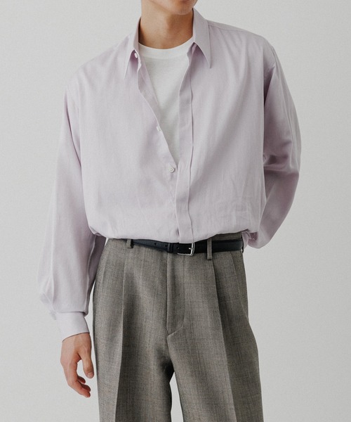 ADAM ET ROPE'(アダムエロペ)の「ソフト コットン ドレープ シャツ(シャツ/ブラウス・メンズ・ダークラベンダー/オフホワイト/ブラック/ブルー系その他4・M/L)」の10枚目の写真