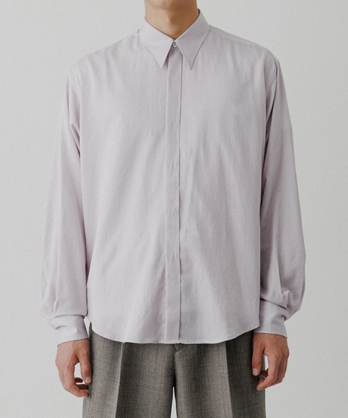ADAM ET ROPE'(アダムエロペ)の「ソフト コットン ドレープ シャツ(シャツ/ブラウス・メンズ・ダークラベンダー/オフホワイト/ブラック/ブルー系その他4・M/L)」の12枚目の写真