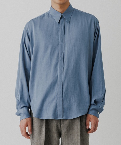 ADAM ET ROPE'(アダムエロペ)の「ソフト コットン ドレープ シャツ(シャツ/ブラウス・メンズ・ダークラベンダー/オフホワイト/ブラック/ブルー系その他4・M/L)」の14枚目の写真