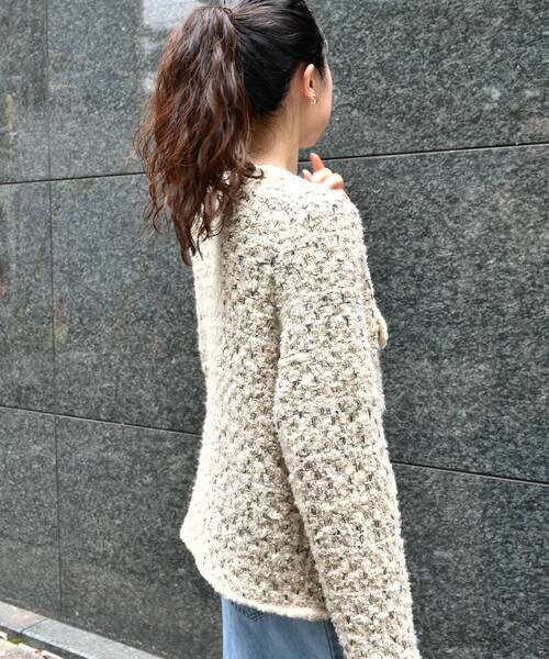 le.coeur blanc（ルクールブラン）の「《手洗い可能》TORRAZZO DONNAツイードニットジャケット（その他アウター・レディース・ベージュ・38）」の5枚目の写真