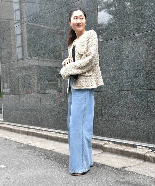 セール】《手洗い可能》TORRAZZO DONNAツイードニットジャケット