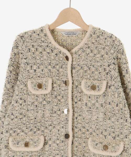 le.coeur blanc（ルクールブラン）の「《手洗い可能》TORRAZZO DONNAツイードニットジャケット（その他アウター・レディース・ベージュ・38）」の12枚目の写真