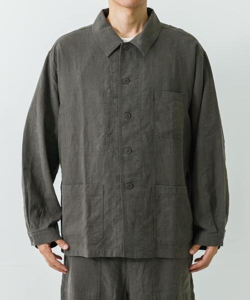 URBAN RESEARCH(アーバンリサーチ)の「『別注』LE VETEMENT ATLANTIQUE×UR ワークジャケット(カバーオール・メンズ・ブラック/チャコールグレー・MEDIUM/LARGE)」の4枚目の写真