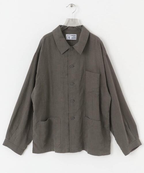 新品 INNAT 24SS LINEN COTTON カバーオール ジャケット DANTON＞コットン リネン ウェザー カバーオール ジャケット