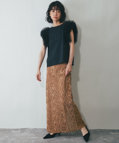 ANOTHER S(アナザーエス)の「バックオープンレーストップス(Tシャツ/カットソー・レディース・アイボリー/ブラウン/ブラック・FREE)」の14枚目の写真