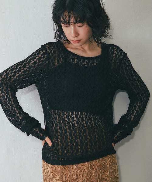 ANOTHER S(アナザーエス)の「バックオープンレーストップス(Tシャツ/カットソー・レディース・アイボリー/ブラウン/ブラック・FREE)」の18枚目の写真